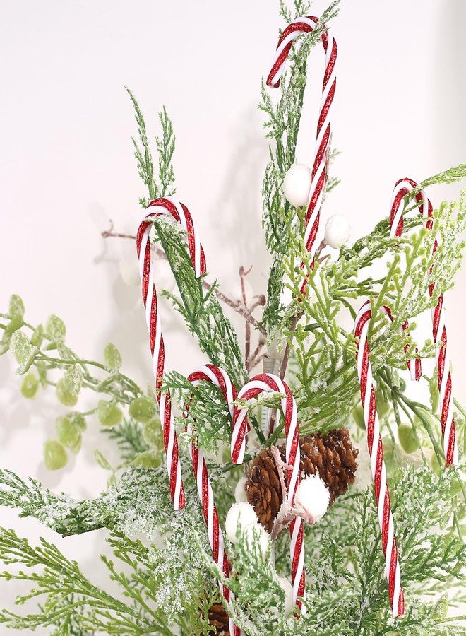 DAHI 32pcs Christmas Candy Cane Ornament Plastic Christmas Tree Hanging Ornament Twisted Red and White Crutch Candy Canes for Xmas Home Christmastree Decoration(red 12cm) - Image 4